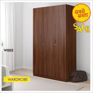 Three Door Single Textured Wardrobe